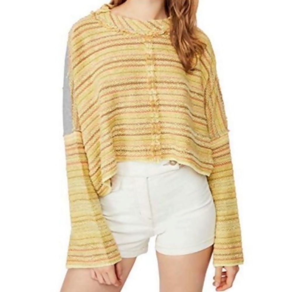 Free People Catalina Sunset Cropped Bell Sleeve Sweater